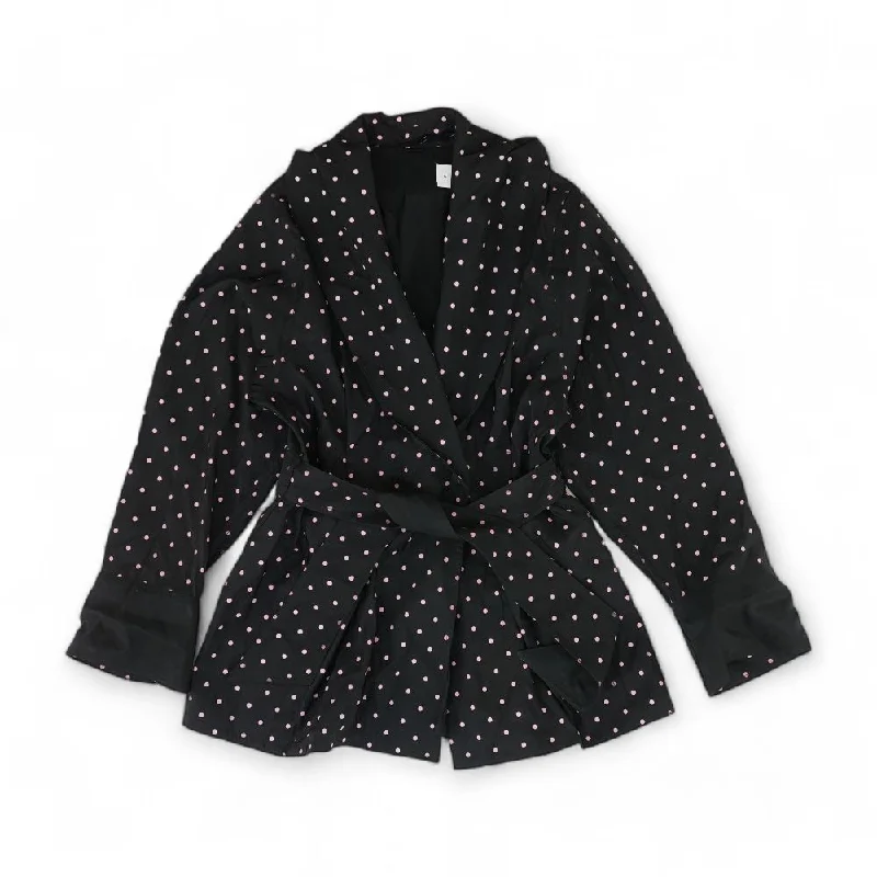 Pink Polka Dot Rain Coat Turtleneck Wrap Cape
