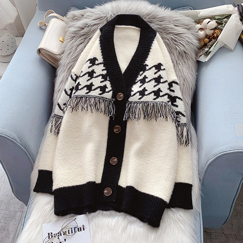 Retro thousand bird grid imitation mink coat female  5057 Mesh Canvas Denim
