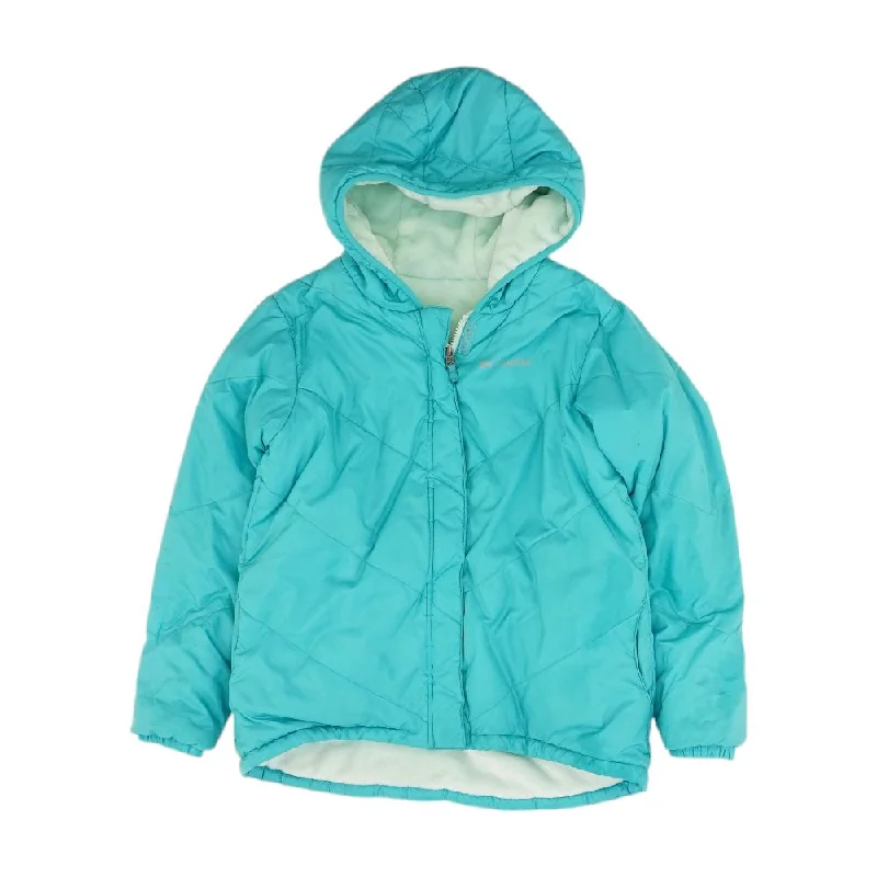 Turquoise Solid Coat Vent Hem Cuff