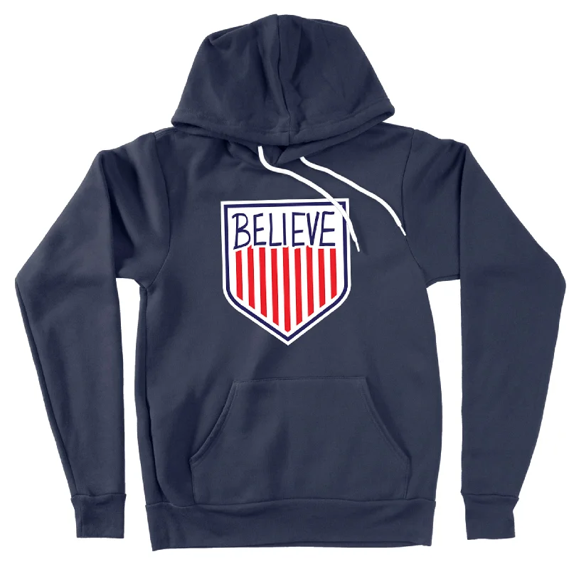 Believe Crest Unisex Pullover Hoodie Boat Neck Sweater