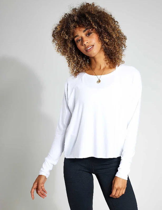 Featherweight Daydreamer Pullover - Cloud White Port Neck Pullover
