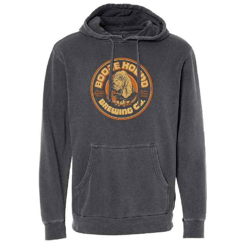Boozehound Brewing Co. Vintage Wash Pullover Hoodie Asymmetrical Neck Pullover
