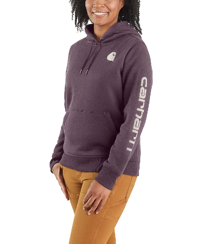 Carhartt Women's Clarksburg Pullover Hoodie - Blackberry Heather Lapel Neck Sweater