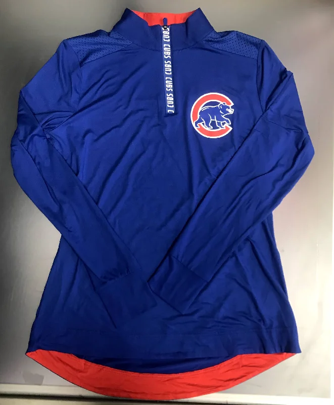 Chicago Cubs Woman's MLB Fanatics Lightweight 1/4 Zip Pullover Kimono Neck Pullover