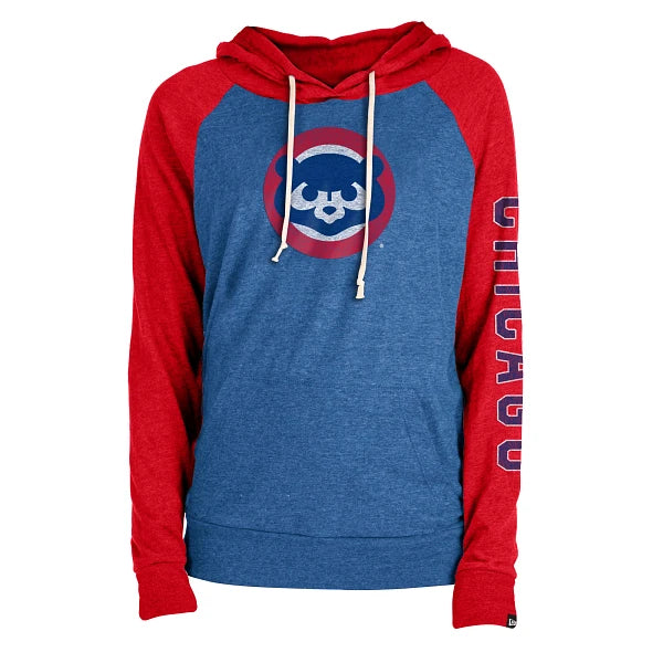 Chicago Cubs New Era Women's Performance Pullover Hoodie - Royal/Red Bell Sleeve Stylish