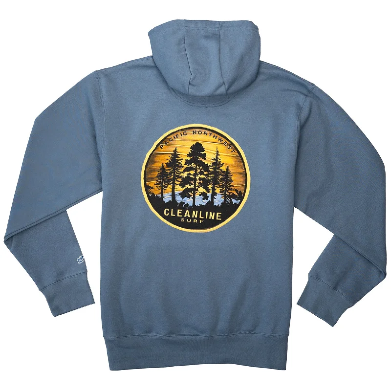 Cleanline Pacific Pines Pullover Hoodie Shirred Sleeve Feminine