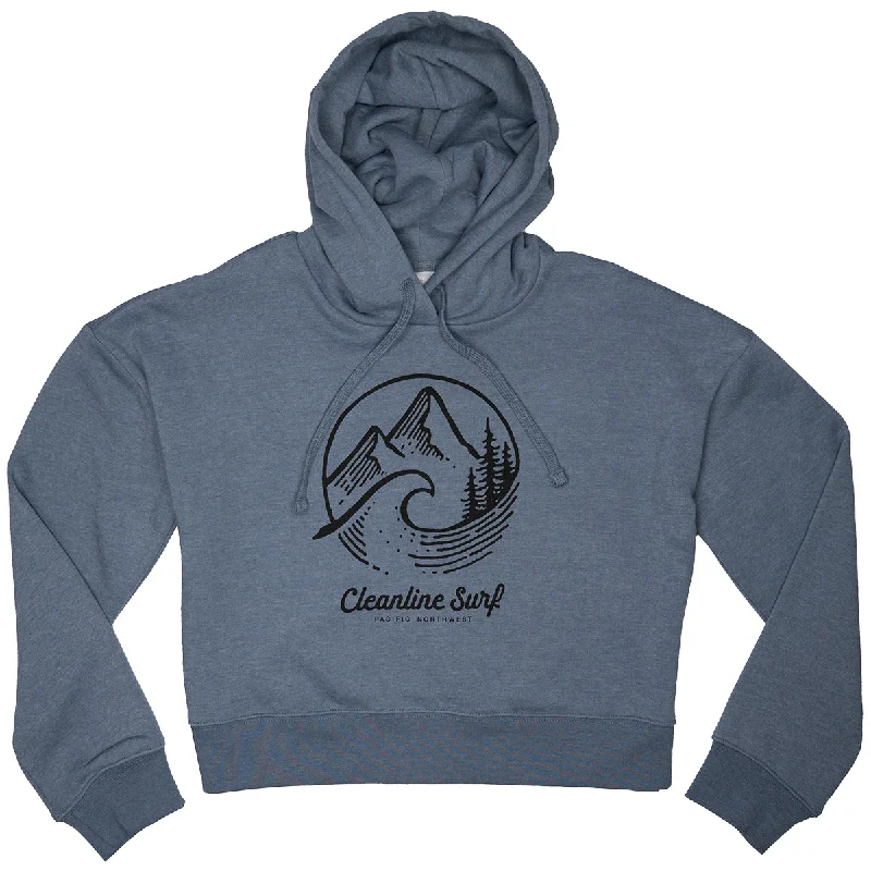 Cleanline Women's PNW Crop Pullover Hoodie Chenille Soft Sweater