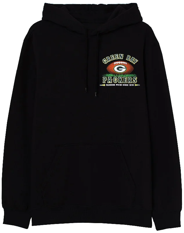 Green Bay Packers Pride 1919 Men's Pullover Hoodie, Black Ruffle Neck Pullover