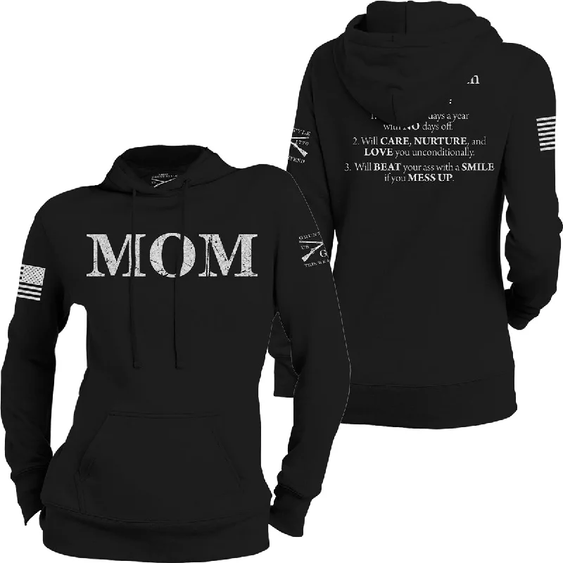 Grunt Style Women's Mom Defined Pullover Hoodie - Black Peter Pan Collar