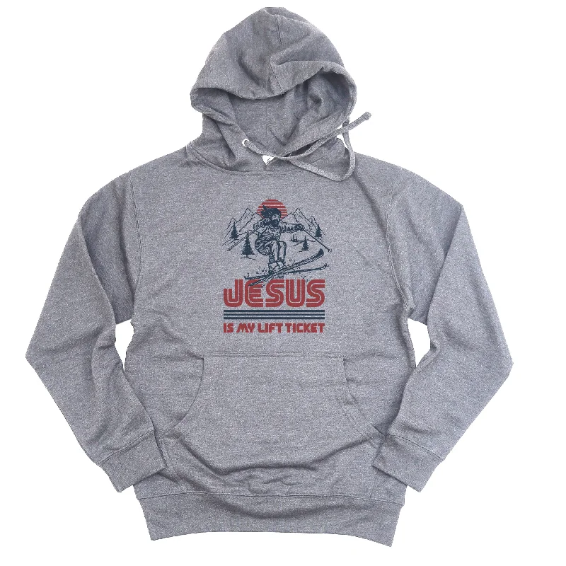Jesus Is My Lift Ticket Midweight Pullover Hoodie Angora Wool Cozy