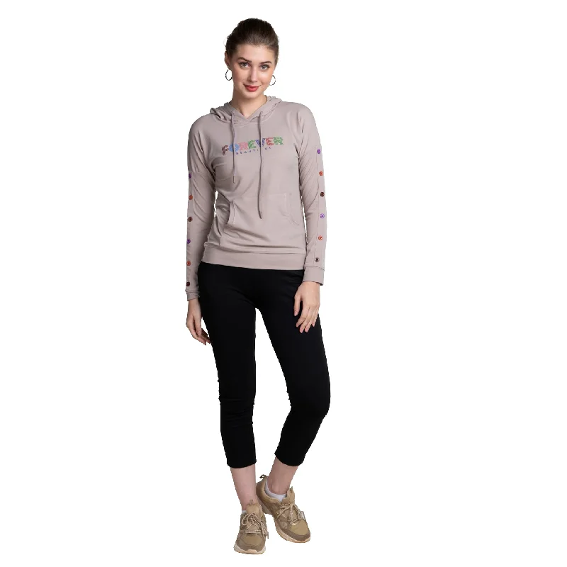 Ladies Full Sleeve Pullover Hoodie Notched Neck Pullover
