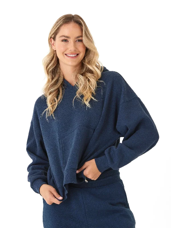Marcellina Triblend Fleece Pullover Hoodie Thin Wool Pullover