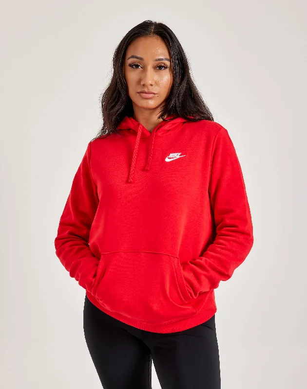Nike Club Fleece Pullover Hoodie Ruffle Sleeve Feminine
