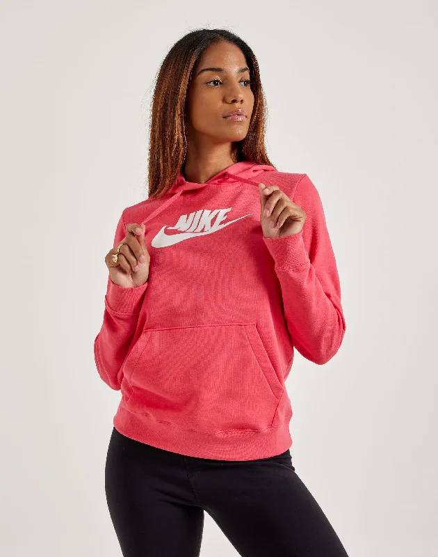 Nike Graphic Club Fleece Pullover Hoodie Scalloped Neck Pullover