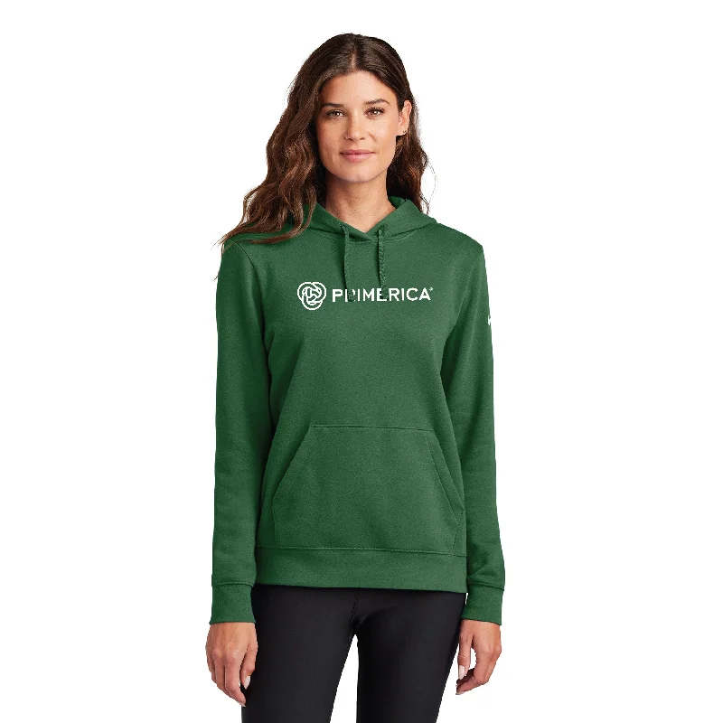 Nike Ladies Club Fleece Sleeve Swoosh Pullover Hoodie Polo Neck Sweater