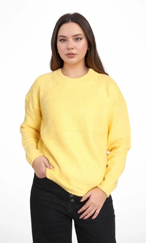 Original Women Crew Neck Pullover (Yellow) Boyleg Sleeve Pullover