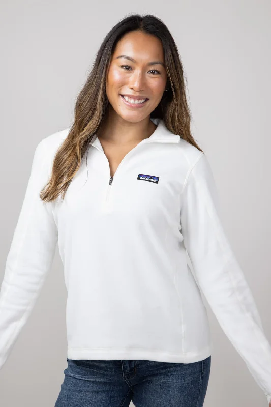 Patagonia Women’s Micro D Quarter Zip Pullover in Birch White | 26278-BCW Open Neck Pullover Patagonia Women’s Micro D Quarter Zip Pullover in Birch White | 26278-BCW Open Neck Pullover