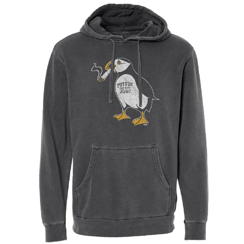 Puffin Away Vintage Wash Pullover Hoodie Cashmere Luxurious Pullover