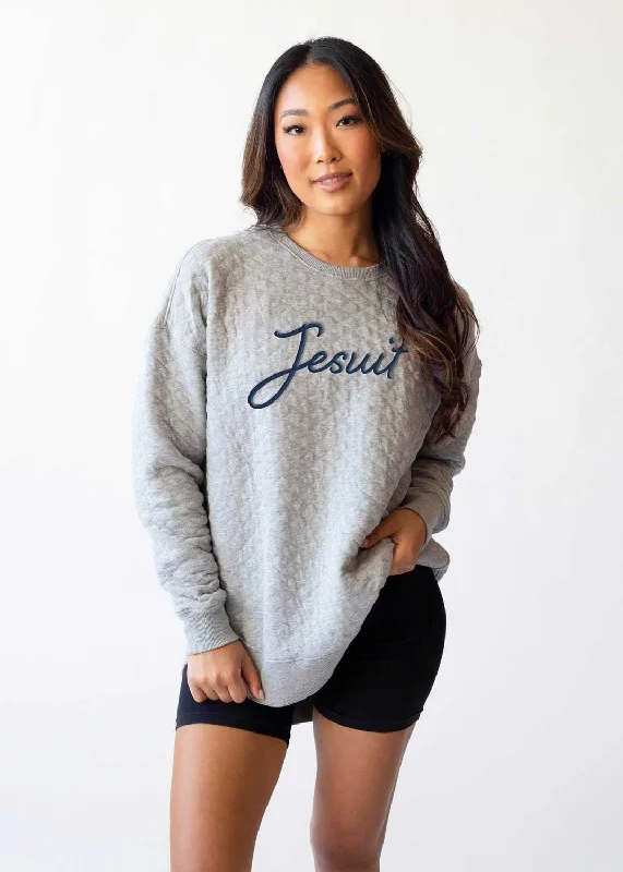 Quilted Crew Pullover Boyleg Sleeve Pullover