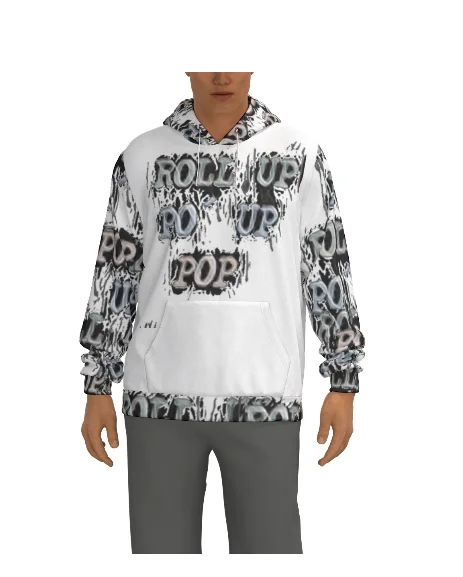 Roll Up Po' Up Pop Unisex Pullover Hoodie | 100% Cotton Angora Wool Cozy