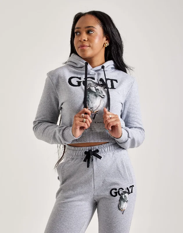 Streetz Iz Watchin Goat Cropped Pullover Hoodie Tapered Sleeve Pullover