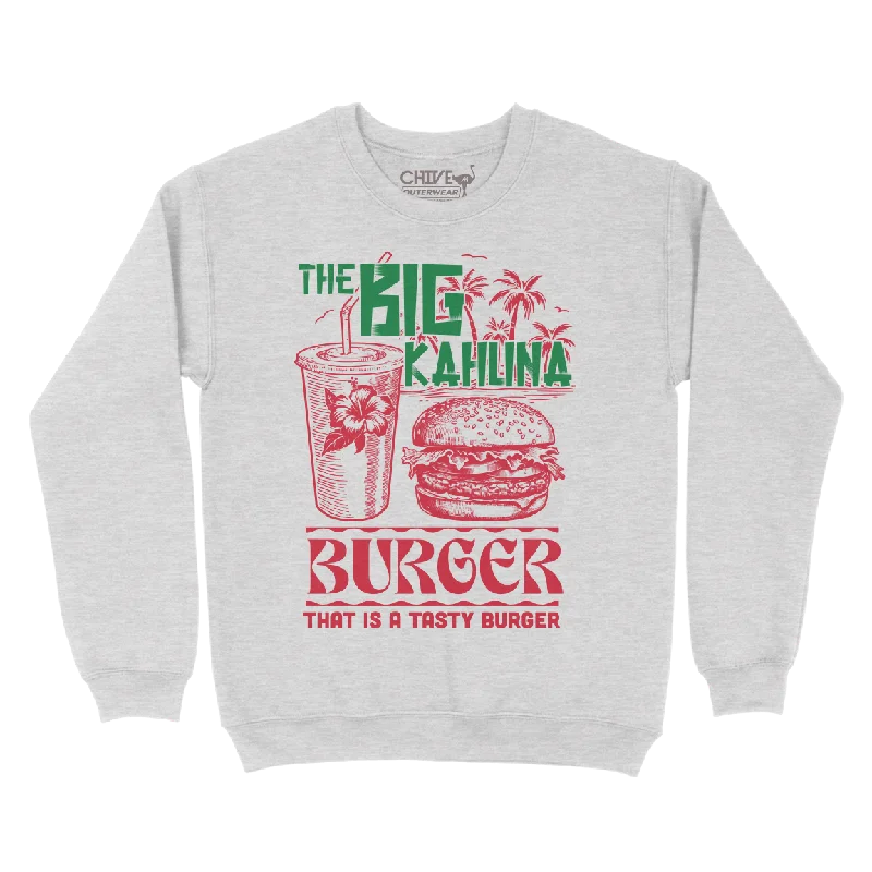 Tasty Burger Unisex Pullover Crewneck Open Neck Pullover