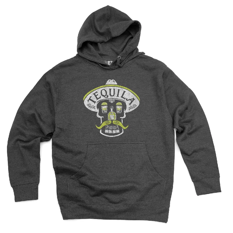 Tequila Skull Midweight Pullover Hoodie Short Puff Sleeve