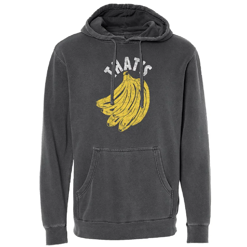 That's Bananas Vintage Wash Pullover Hoodie Cable Knit Chunky