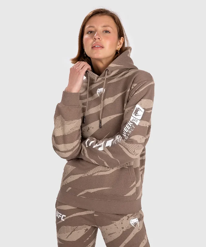UFC Adrenaline by Venum Fight Week Women’s Pullover Hoodie - Desert Camo Cable Knit Chunky