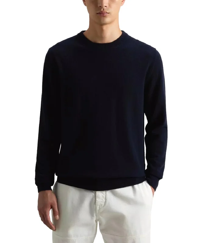 Pullover Girocollo Woolrich blu Chenille Soft Sweater
