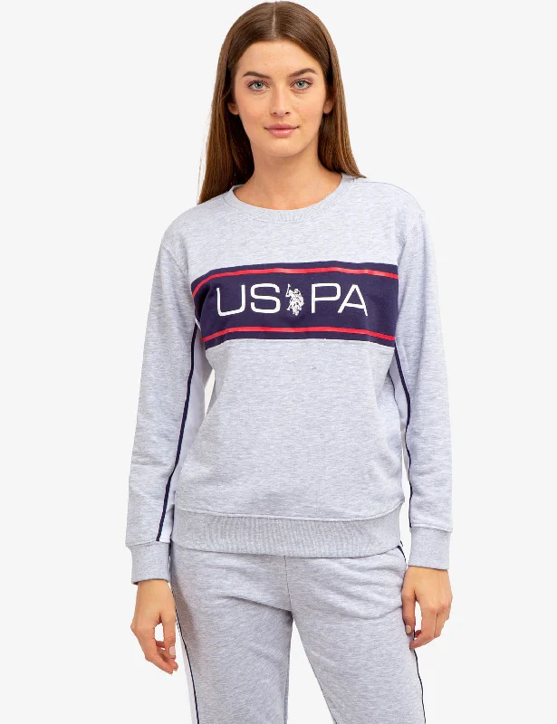 USPA PULLOVER WITH PIPING Set Sleeve Pullover