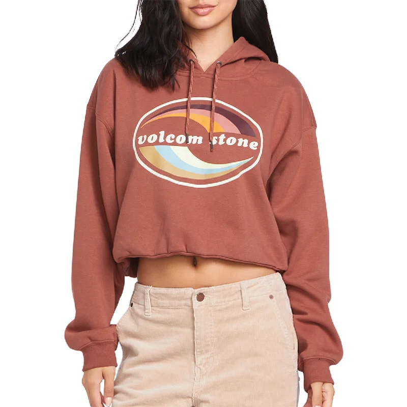 Volcom Women's Good Things Fleece Pullover Hoodie One Shoulder Top