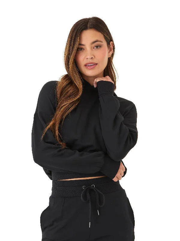 Wenda Feather Fleece Pullover Hoodie Peter Pan Collar