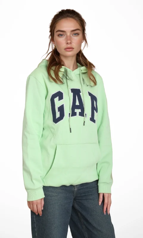 Women Vintage Pullover Hoodie (Apple Green) Tight Sleeve Top
