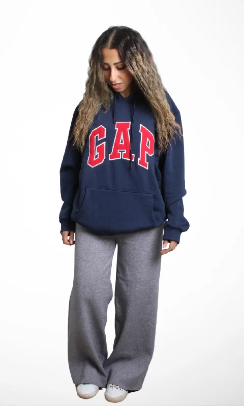 Women Vintage Pullover Hoodie (Dark Blue) Chenille Soft Sweater