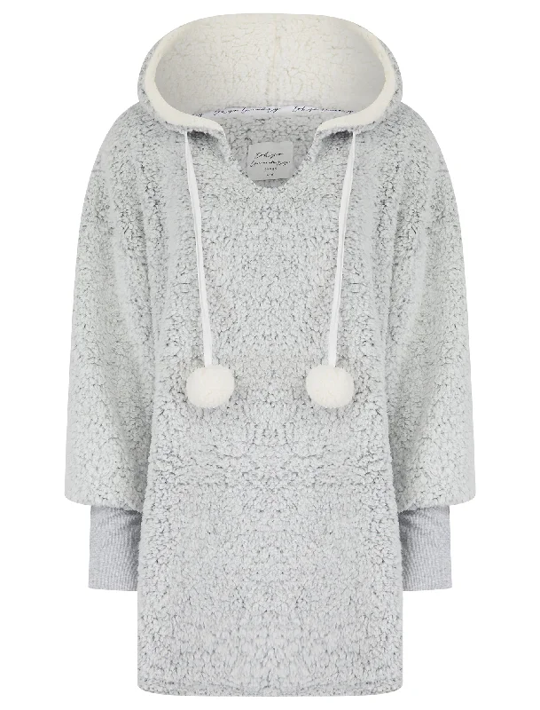 Women's Charl Soft Frosted Fleece Chunky Loungewear Pullover Hooded Top in Grey - Tokyo Laundry Boxy Neck Sweater