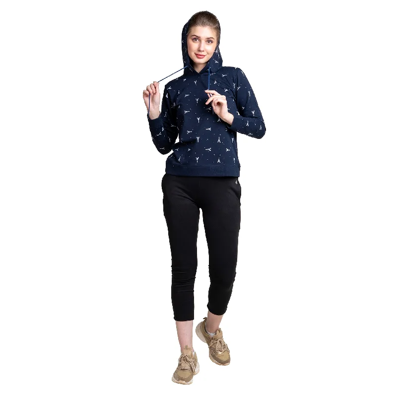 Women's Cotton Pullover Hoodie Seamless Knit Pullover