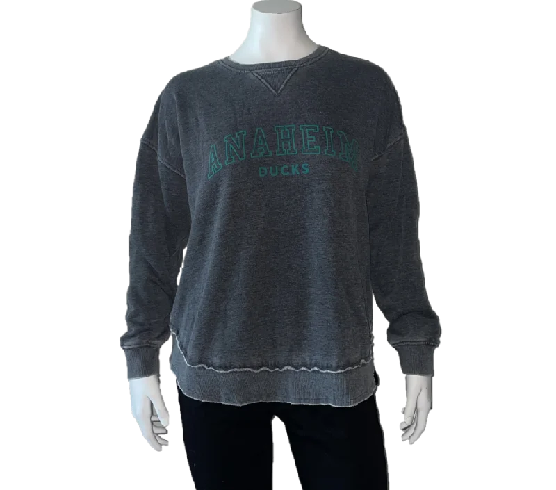 Womens MD Campus Pullover Crew Puff Sleeve Stylish