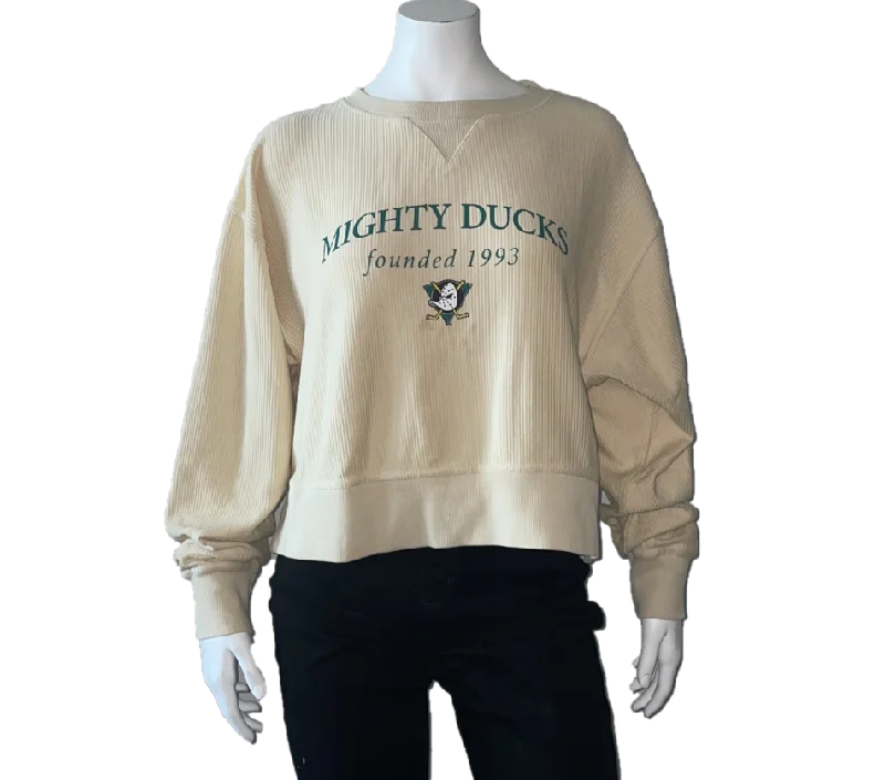 Womens MD Corded Boxy Pullover Lantern Sleeve Elegant