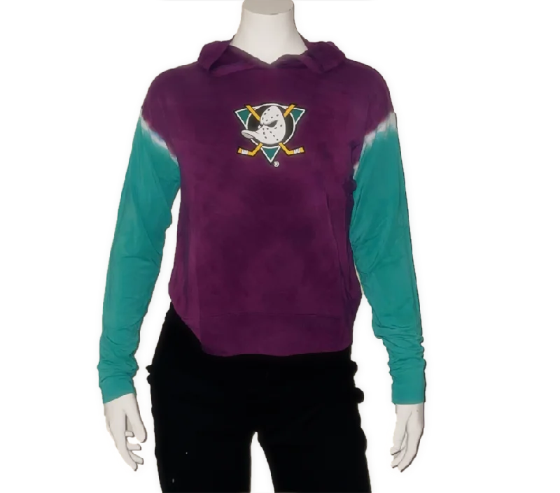 Womens MD Teal Rundown Pullover Hoodie Sarouel Sleeve Pullover