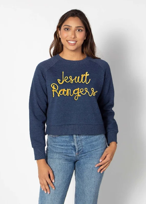 Women's Navy Raglan Pullover Zipper Front Cardigan