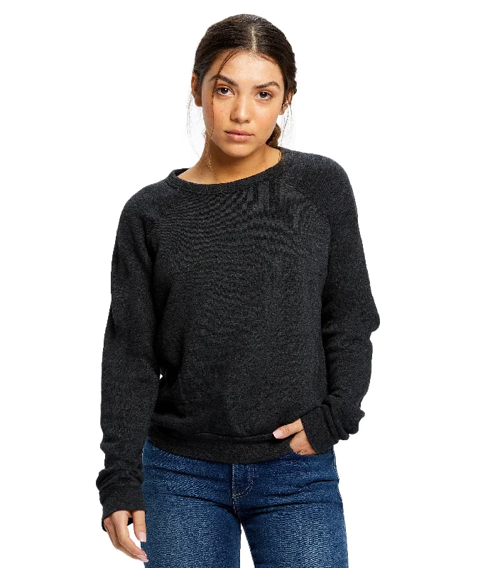 Women's Raglan Pullover Long Sleeve Crew Neck Angora Wool Cozy