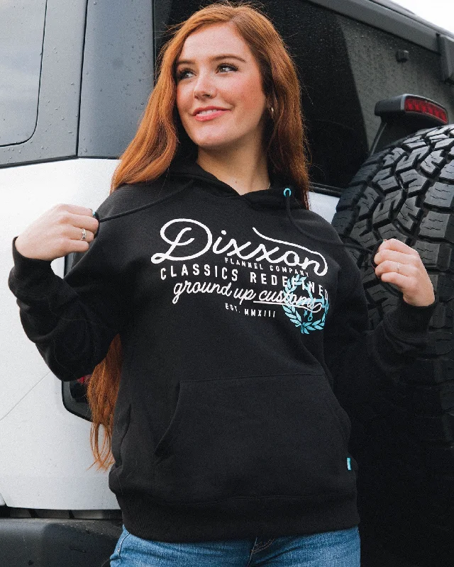 Women's Tiffany Ground Up Customs Hoodie Pullover - Black Box Sleeve Comfort