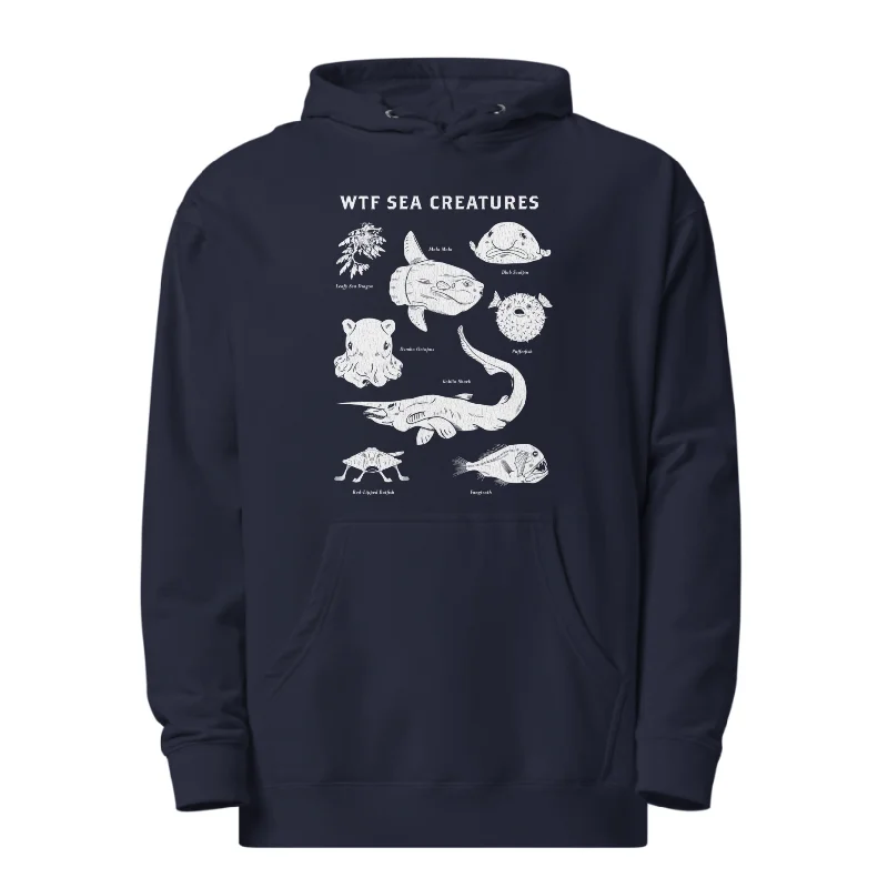 WTF Sea Creatures Midweight Pullover Hoodie Peter Pan Collar