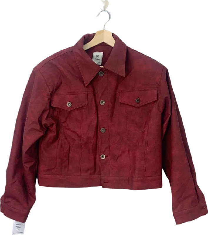 90's Product Red Faux Suede Jacket UK Size 12 Front Pockets Side Pockets Patch Pockets 90's Product Red Faux Suede Jacket UK Size 12 Front Pockets Side Pockets Patch Pockets