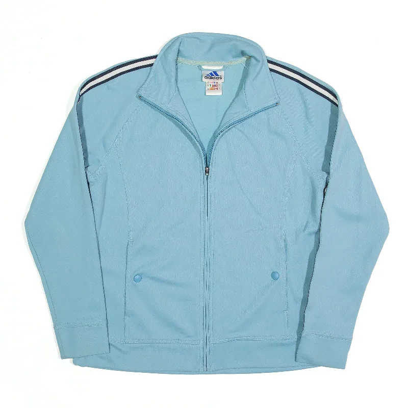 ADIDAS Blue Track Jacket Womens L Print Jacket Jacquard Jacket Patchwork Jacket