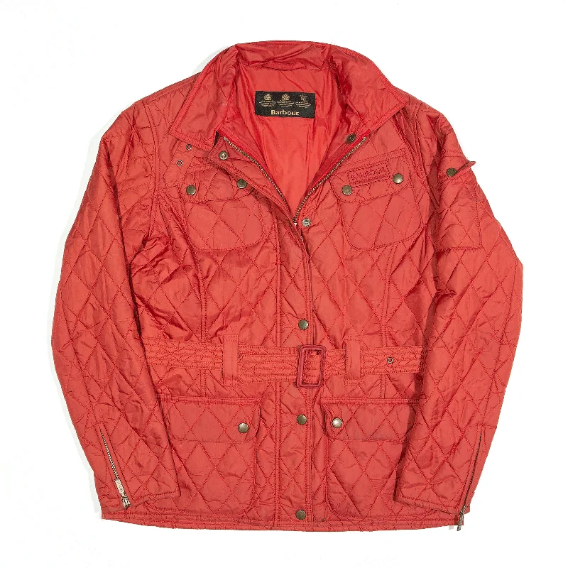 BARBOUR International Flyweight Insulated Jacket Red Quilted Womens S Nylon Fabric Polyester Fabric Spandex Fabric BARBOUR International Flyweight Insulated Jacket Red Quilted Womens S Nylon Fabric Polyester Fabric Spandex Fabric
