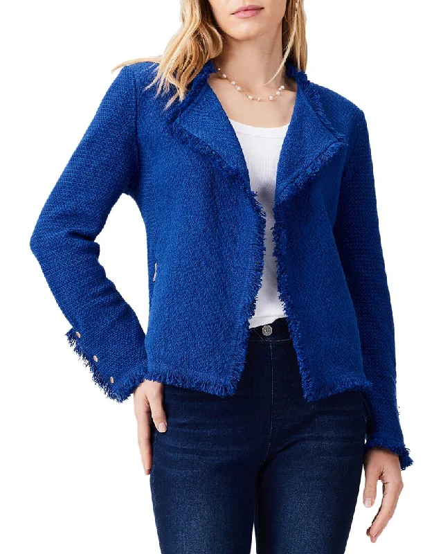 Nic+Zoe Fringe Mix Knit Jacket Tailored Jacket Straight Jacket A-Line Jacket