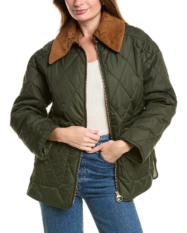 Barbour Woodhall Quilted Jacket Notch Collar Jacket Peter Pan Collar Jacket Cowl Neck Jacket