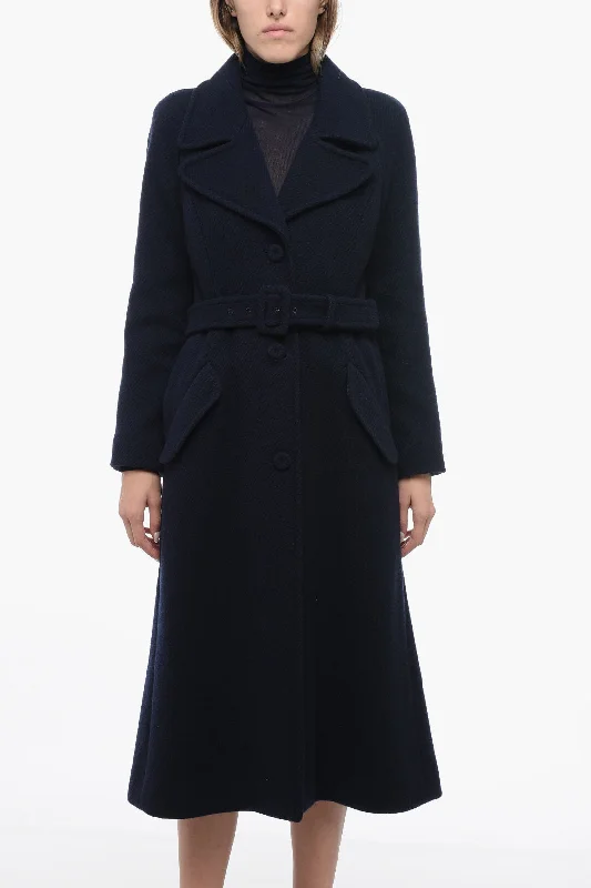 Moschino COUTURE Wool Ribbed Coat with Belt 40 Italian size Trench Raincoat Windbreaker Moschino COUTURE Wool Ribbed Coat with Belt 40 Italian size Trench Raincoat Windbreaker